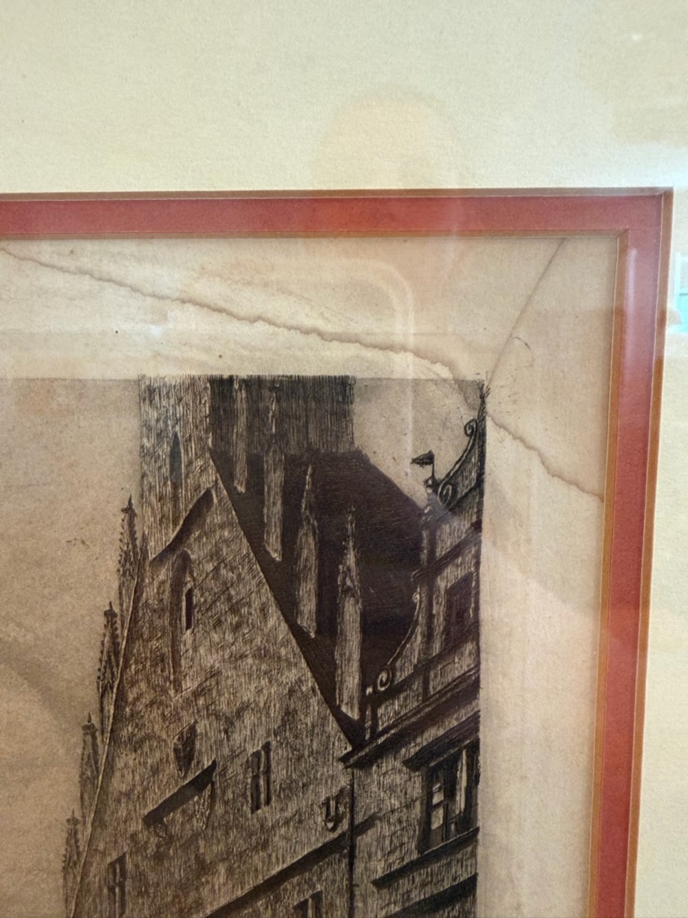 Original Rothenburg Artwork St. George Fountain Signed Framed 12x15” Image - Picture 5 of 11